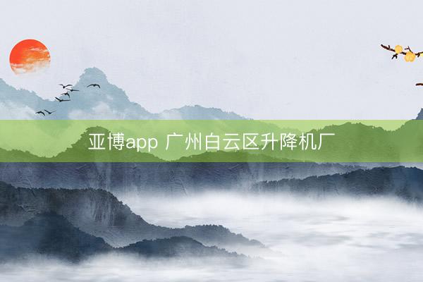 亚博app 广州白云区升降机厂