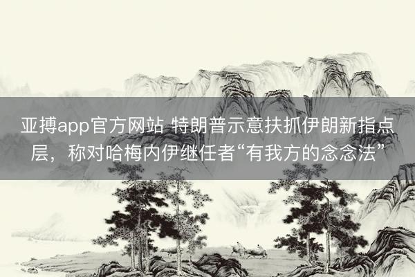 亚搏app官方网站 特朗普示意扶抓伊朗新指点层，称对哈梅内伊继任者“有我方的念念法”